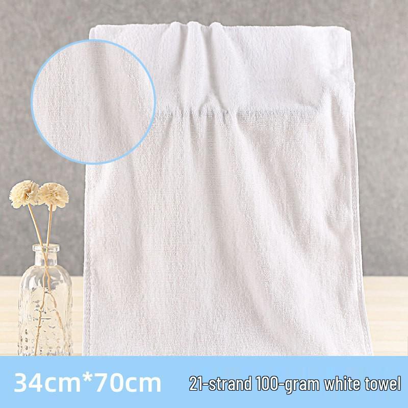 White Pure Cotton Hotel Towel: Soft, Absorbent, Durable, Embroidery-Friendly for Spa & Salon Use