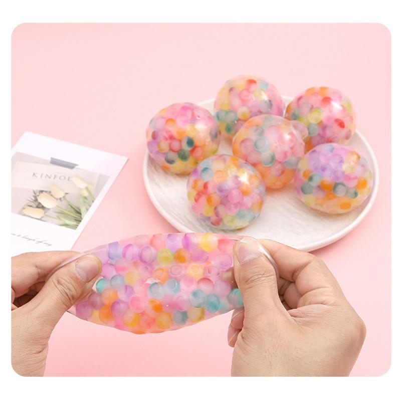 Stress Relief Ball Toy Children's Vent Grape Ball 6.0 Pattern Beads Colorful Beads Decompression Vent Ball Squeeze Pinch Fun