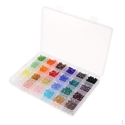 1200Pcs 6mm Crystal Glass Beads for Jewelry Making Assorted AB Color Faceted