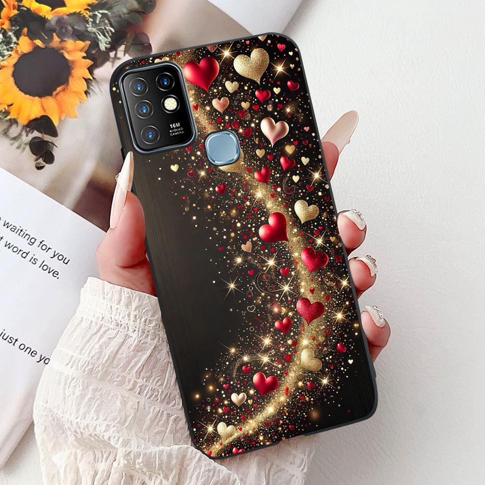 For Infinix Hot 10 Case Silicone Cute Cat Fashion Flowers Luxury Painted Back Cover For Inifnix Hot 10 Phone Case X682B X682C