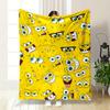 A Yellow Background with Various Cartoon Faces Showing Different Emotions. for All Seasons Blanket Lunch Break Throw Gift