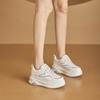 2025 autumn new leather little white shoes women's platform inner height increase sports and leisure shoes women's Korean version color matching d
