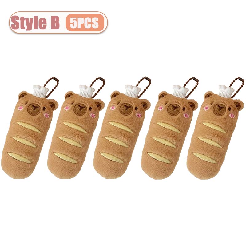 1-10PCS Creative Cartoon Food Plush Keychain Cute Plushie Doll Versatile Keyring Backpack Charm Pendant Decoration for Student