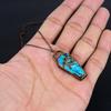 Blue Turquoise Handmade Gemstone Pendant, Copper Electroformed Antique Jewelry Pendant, For Engagement Gift