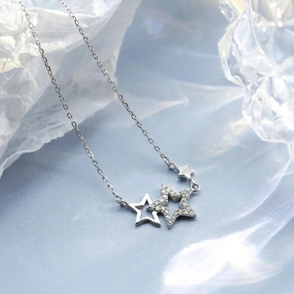 Inlaid Zircon Clavicle Chain Pentagram Shape Choker Necklaces Temperament Clavicle Necklace Gifts