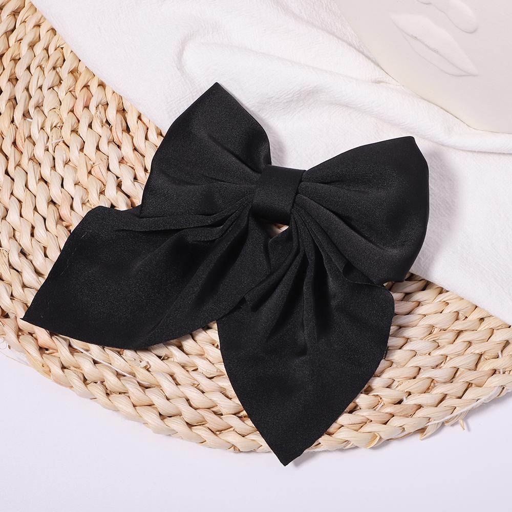 1Pcs Sweet Bows Hairpins Solid Color Bowknot Hair Clips For Girls Satin Butterfly Barrettes Duckbill Clip Kids Hair Accessories Quality
