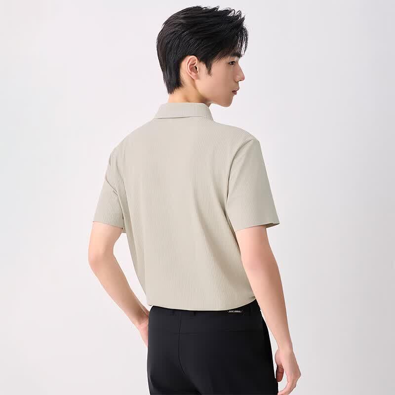 Baoxiniao Men's Simple Short-Sleeve Polo Shirt