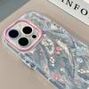 Full Screen Small Flowers Suitable for Apple 15 Cream Feather Yarn Small Fresh Mobile Phone Case Iphone13 16proamx Anti Fall
