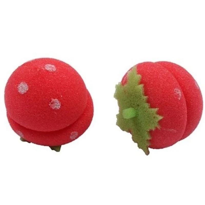 6 Pcs New Sponge Curler Foam Strawberry Ball Cute Big Wave Modeling Tool Accessories Are Very Soft Without Hurting Hair