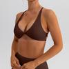 CHARMLEAKS Womens Seamless Sports Bra Twisted Chest Criss Cross Back Push Up Yoga Running Fitness Bra