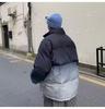 Gradient Color Thickened Cotton Jacket for Men - Autumn/Winter Trendy American Loose-Fit Coat