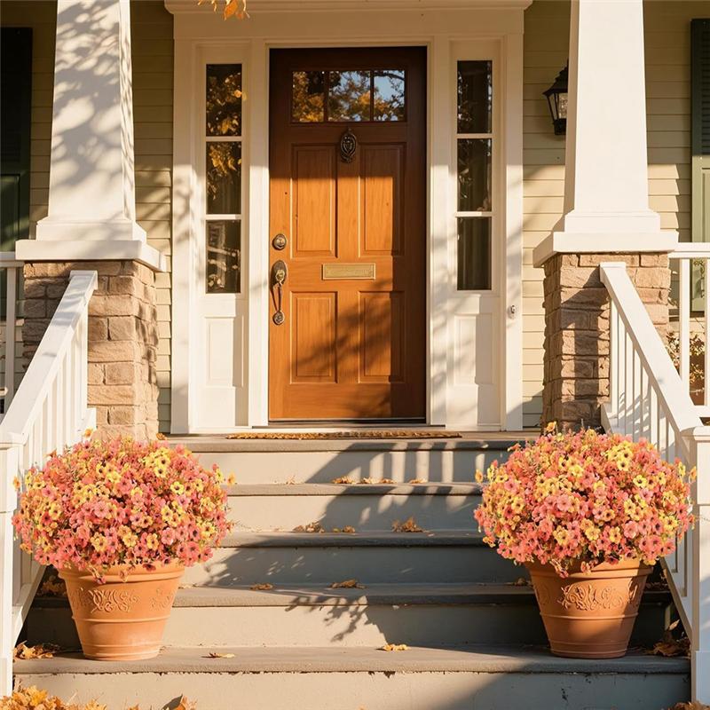 Eucalyptus Lavender Faux Autumn Decorative Plants 24PC Bundle- Artificial Fall Flowers For Outdoors Use