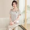 Yuzhaolin Mid-Aged Women's Summer Casual Two-Piece Set