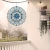 10 Zoll Blau Weiß Floral Metall Windspiel mit 360 Schwenkhaken für Garten Balkon Terrasse Außendekor Frühling Sommer