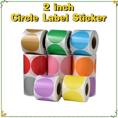 2 Zoll Kreis Thermische Aufkleber Etiketten Selbstklebend Rund Direkt Thermisch Mehrzweck Rolle Thermische Aufkleber-600 Etiketten/1 Rolle