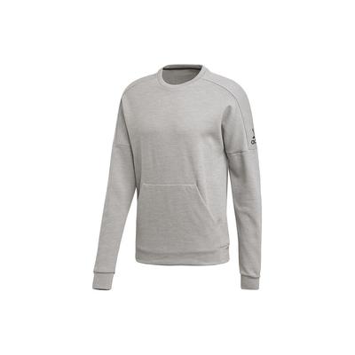 Felpa con scollo rotondo e logo, casual, sportiva, a maniche lunghe, da uomo, grigia, DU1146