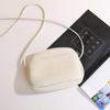 Retro women's simple soft pu leather small round bag solid color new style zip single-shoulder crossbody small bag daily handbag