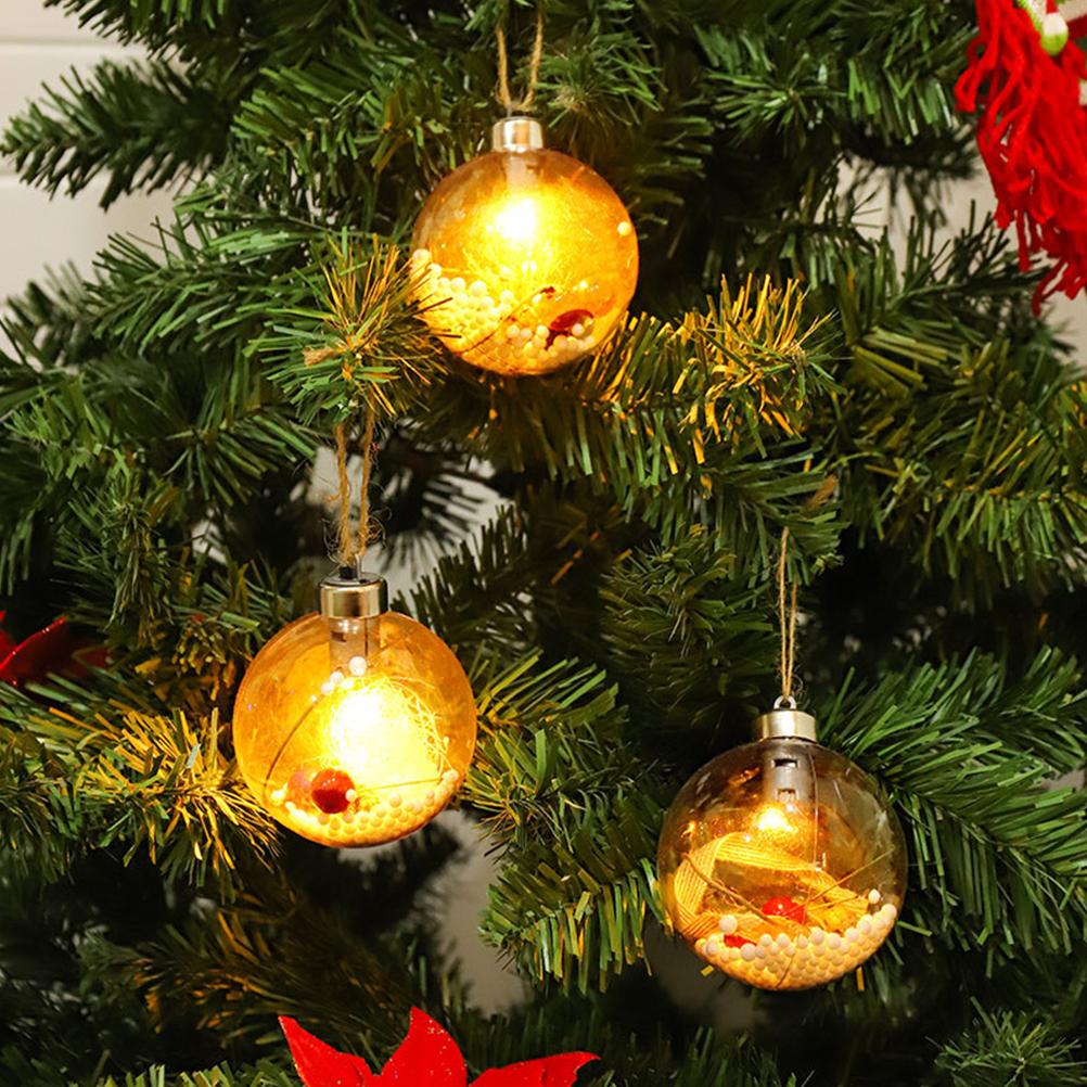 Christmas Baubles Balls with LED Light Hanging Pendant Christmas Tree Ornaments Home Hanging Ornament