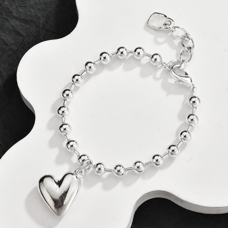 Retro Black Crystal Heart Crystal Pendant Bracelet Adjustable Chain Trendy Creative Women S Party Jewelry Gift A7