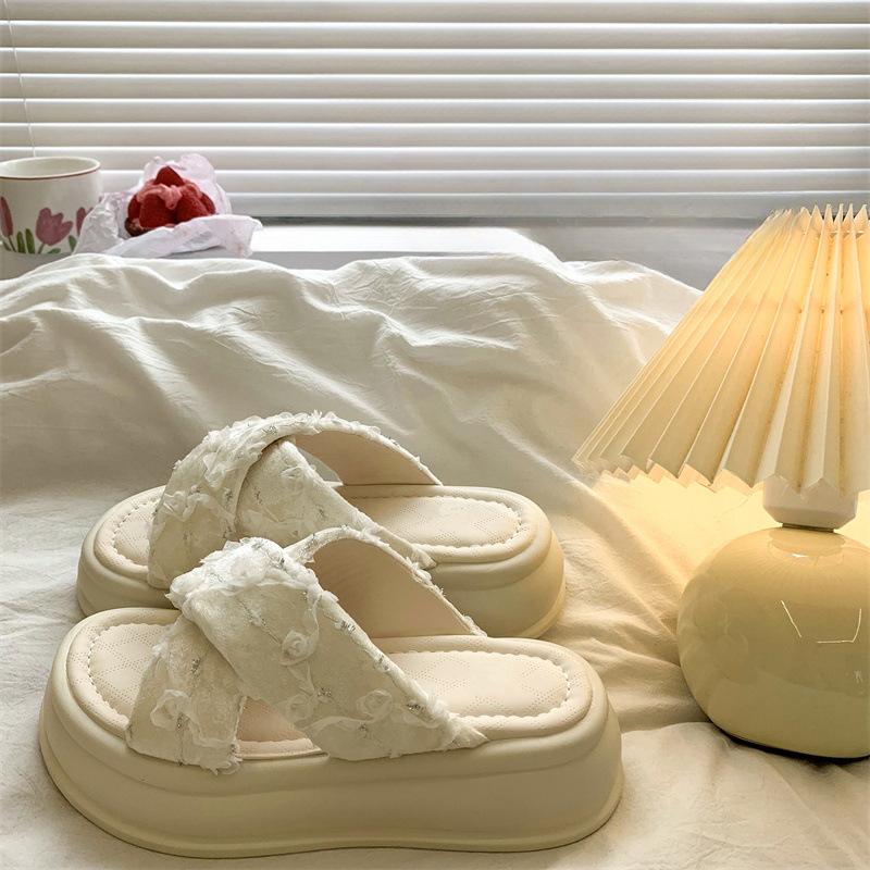 

Новая женская верхняя одежда обувь туфли феи на толстой подошве пляжные сандалии модные и универсальные тапочки на одно плечо 40 бежевый