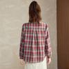Women's Plaid Loose-Fit Cotton Long Sleeve Lapel Shirt - Spring & Autumn 2025