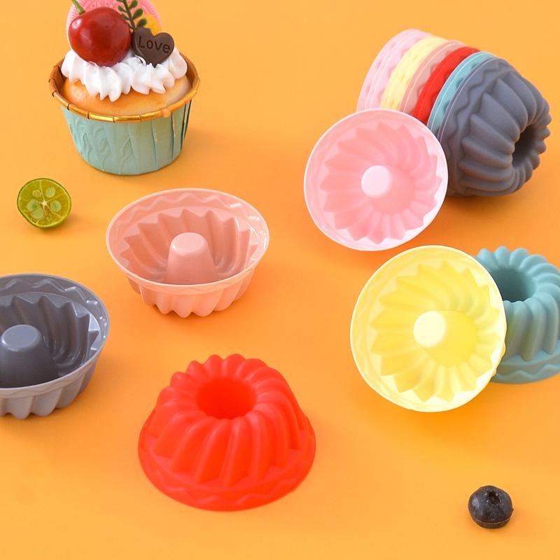 Food Grade Cake Mold Silicone Multicolor Round Muffin Cups Baking Silicone Cake Molds
