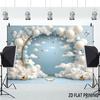 2D Blue Balloon & Star Backdrop Baby Shower & Birthday Photography Background