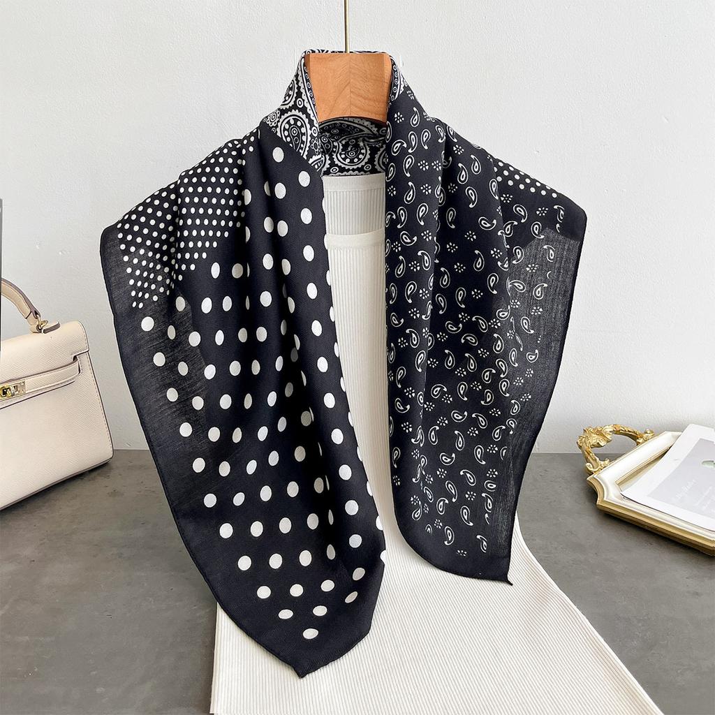 Spring and Autumn New Korean Small Square Scarf Women's 71 Cotton and Linen Versatile Small Scarf Neck Shirt Decorative Silk Scarf
