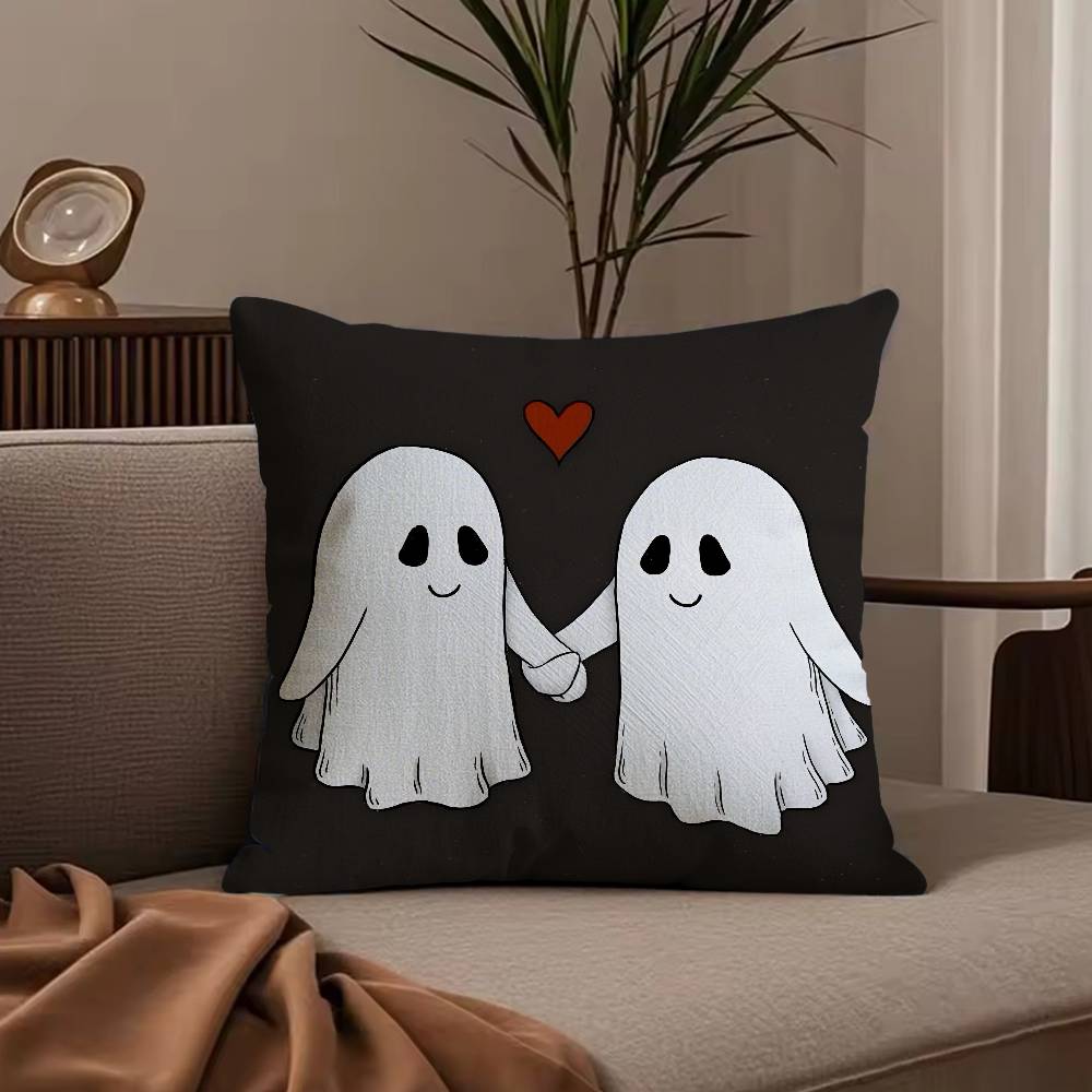 Anime Söt G-Spöke Par Kuddfodral Dammkvalsterfritt Kuddfodral Dold dragkedja Silkeslen kort plysch Soffkuddeöverdrag