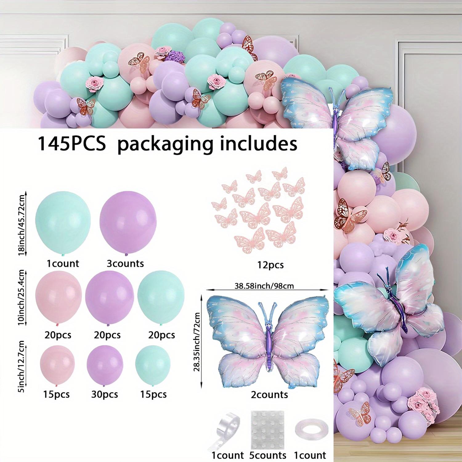 

145 Butterfly Balloon Set, Suitable for Indoor and Outdoor Decoration, Such As Birthday Parties, Weddings, Anniversaries, Etc Other