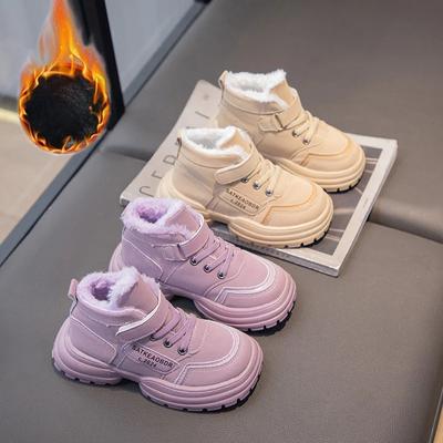 Winter Schneestiefel für Kinder 2025 Trend Mode Plüsch Baumwollschuhe Dick Warm Jungen Mädchen Teenager Kunstfellstiefel für Kinder