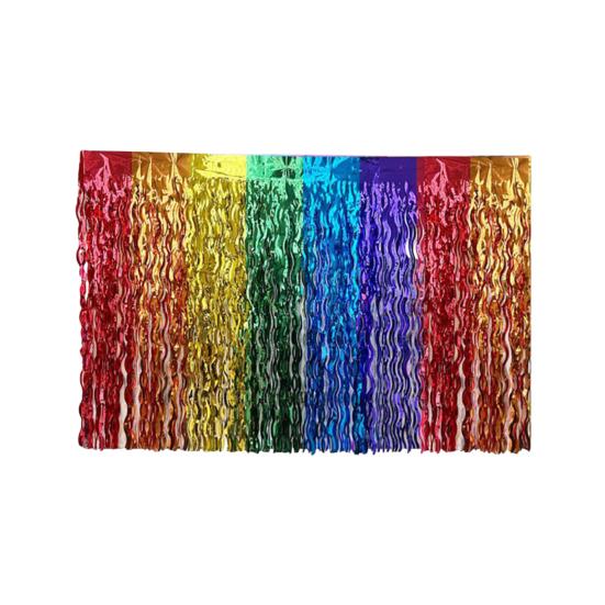 Table Skirt Wavy Metallic Tinsel Foil Fringe Reusable Waterproof Dense Beach Jungle Parties Ceremony Birthday Party Decoration