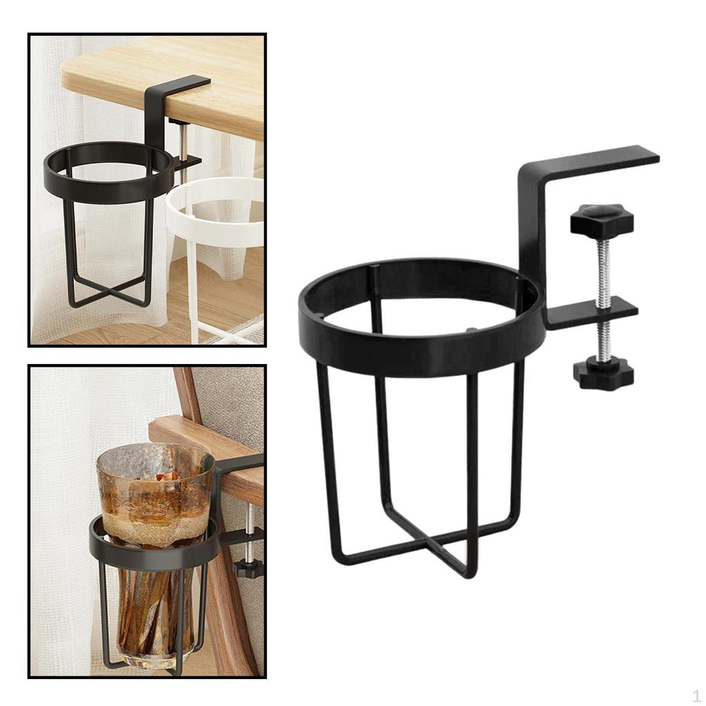 Clip On Desk Cup Holder Anti Spill Lightweight Adjustable Nonslip Clamp Water Bottle