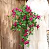 80cm Artificial Triangle Plums Wall Hanging Silk Fake Flowers Auditorium Decoration Simulation Flower White Green Triangle Plum