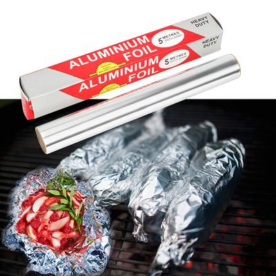 5m*30cm Alüminyum Folyo Kağıt Gıda Paketi Pişirme Pişirme Barbekü Izgara Gümüş Pişirme Alüminyum Folyo Kağıt Levha Rulo Barbekü Pişirme