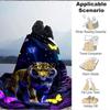 1pc Neon Jaguar Print Blanket - Lightweight Flannel Fleece with Digital Printing, Soft Warm for Sofa, Travel, Camping, Office Yy251018265