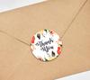 Darling Souvenir 45 Pcs Round Floral Border Black Thank You Stickers Wedding Envelope Seal-1.6