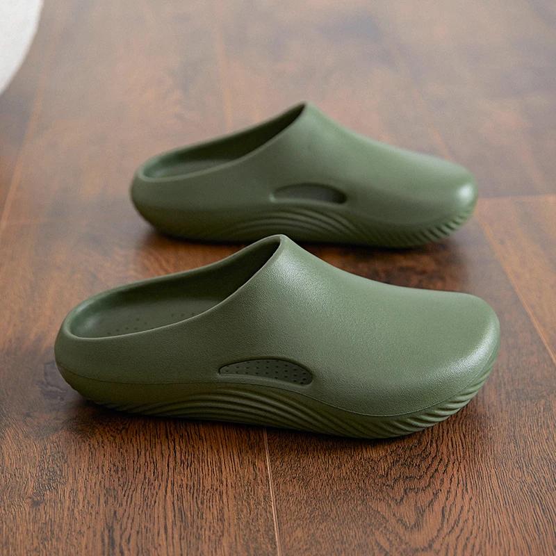 Men's Slippers Summer New Baotou Cave Slippers Outdoor Thick Soled Non Slip Sandals Lightweight Beach Casual Slippers