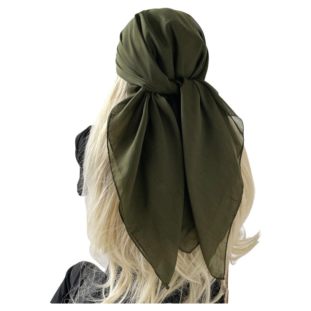 Solid Color Silk Scarves Thin Soft Fabric Bandana Scarf Elegant Square Scarves Head Covering
