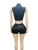 FC1376 European & American Women's Solid Color Vest and Sexy Shorts Set