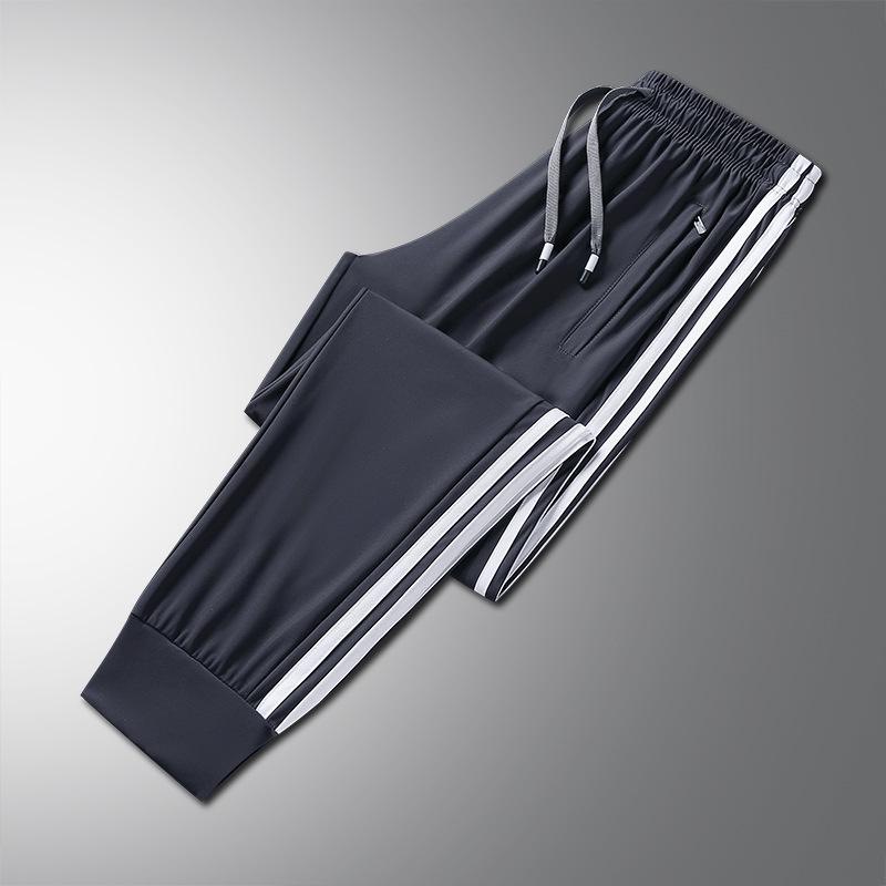 Men's Summer Ice Silk Quick-Dry Elastic Loose Fit Sports Pants - Trendy, Casual, Plus Size, Long, For Couples