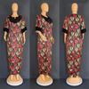 African Plus Size Satin Beaded Long Burqa Dress for Women, Style 8098
