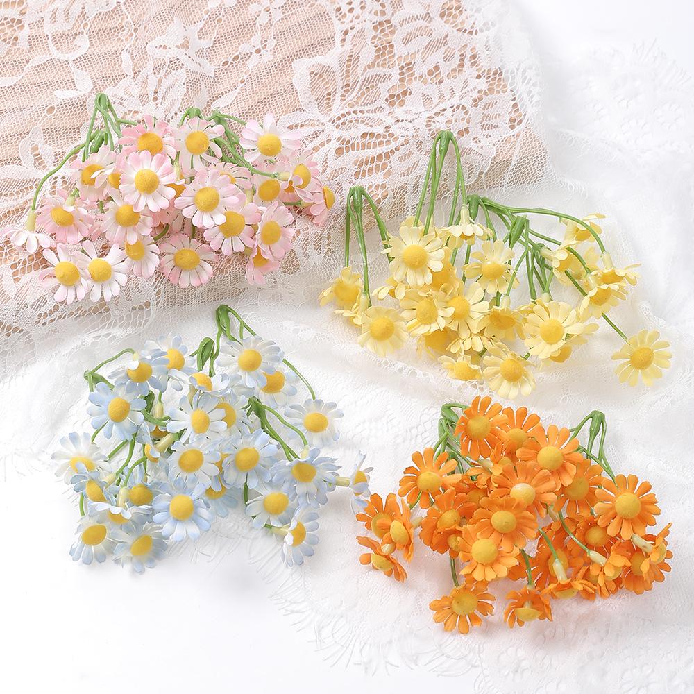 Pastoral Daisy and Sunflower Artificial Silk Flower Bouquet for DIY Wreath Decoration