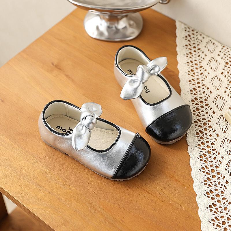 Girls  Color Block Leather Ballet Flats - Princess Style 2025 22