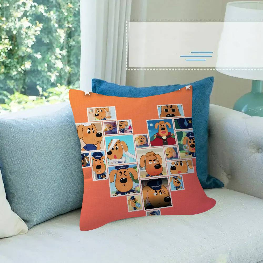 Cartoon Sicherheits-Sheriff Labrador Kissenbezug Cartoon Geschenk Kissenbezug Schlafzimmer Zuhause Sofa Stuhl Sitz Dekor Kissenbezug
