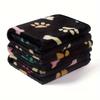 1-Pack Ultra-Soft Flannel Pet Blanket with Bone & Paw Print Pattern - Machine Washable, Cozy Comfort for Small To Large Dogs