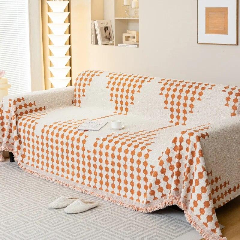 

Плюшевое одеяло с геометрическим рисунком, чехол для дивана, цельный тип, универсальный, на четыре сезона, нескользящий чехол для диванной подушки, тканевое полотенце с полной оберткой 180x130cm1pcs