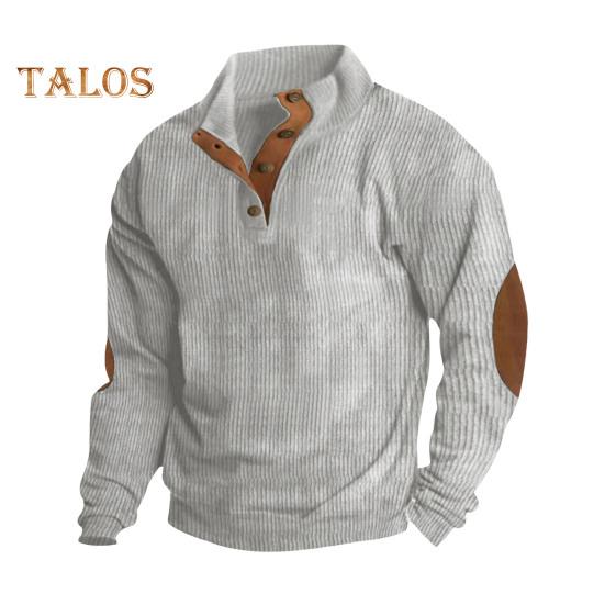 Spring Autumn Men Top Colorblock Patchwork Retro Style Half-open Stand Collar Sweatshirt Plus Size Loose Long Sleeves Top Daily Life Office Outdoor