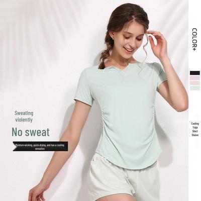 Summer 2023 Quick-Dry Plus Size Women's Yoga & Running Set - Short-Sleeve Top