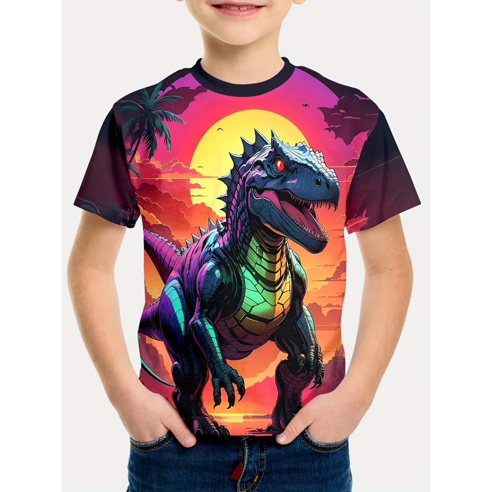 Fashion Kids T-Shirt Dinosaur 3D Printed Tees Short Sleeve Girl's Summer Clothes O-Neck Cute Boy Child T Shirt Children Top